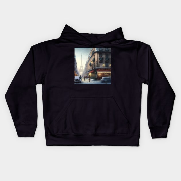 Christmas in town square VI Kids Hoodie by RoseAesthetic